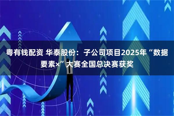 粤有钱配资 华泰股份：子公司项目2025年“数据要素×”大赛全国总决赛获奖